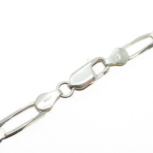 925 Sterling Silver Vintage Italy Paperclip Chain Necklace 24" - Picture 4 of 6